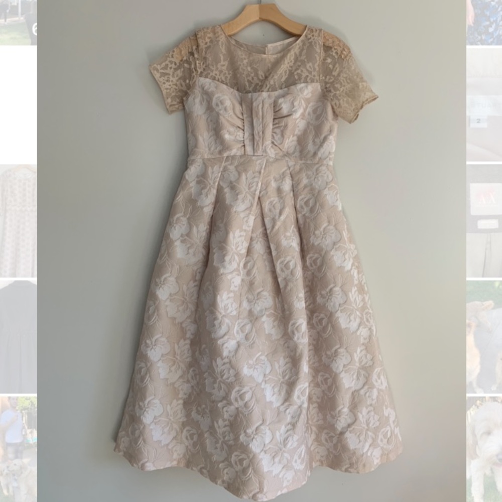 Beige Floral Dress